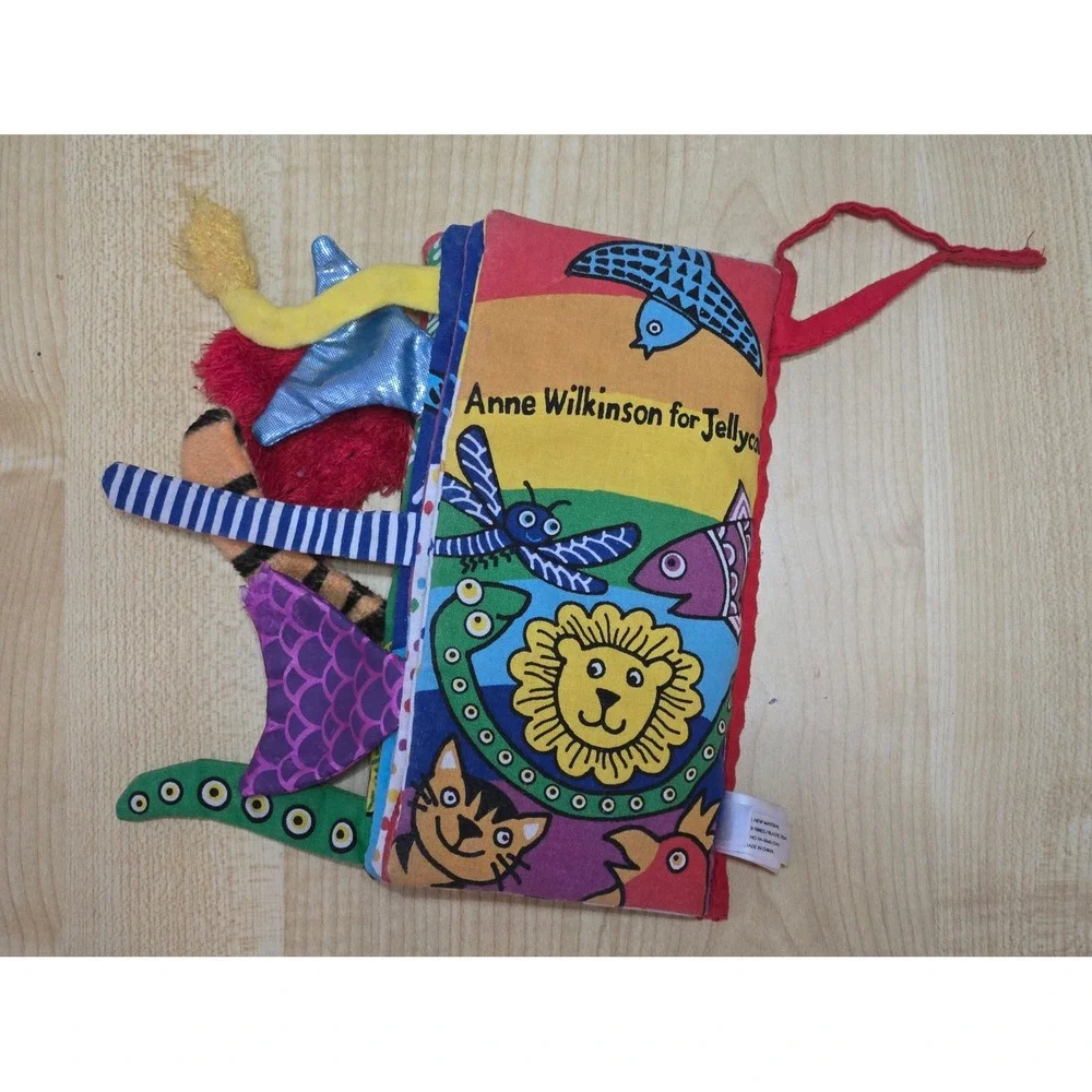 Jellycat Rainbow Tails Soft Cloth Crinkle Sensory Baby Book PLZ READ DESCRIPTION